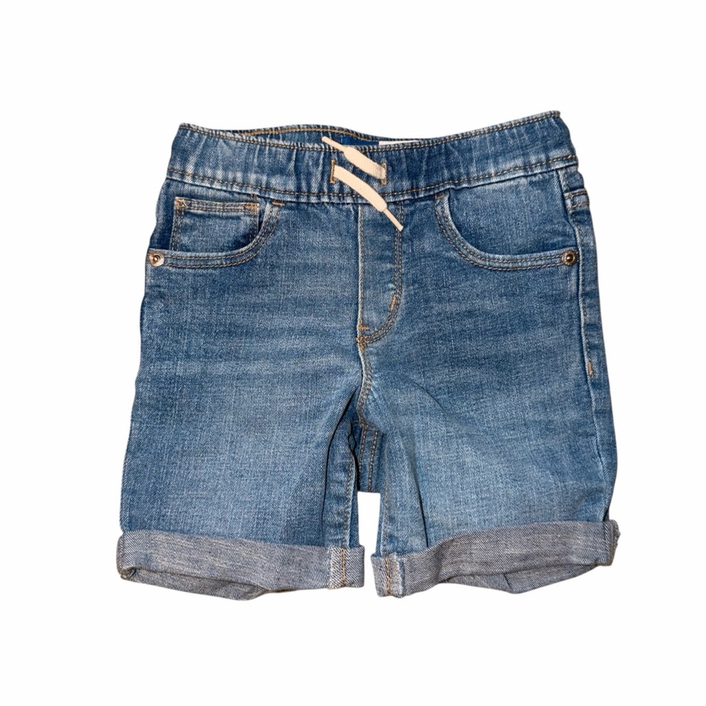 Old Navy Denim Roll Cuff Shorts Drawstring Waist Size 3T